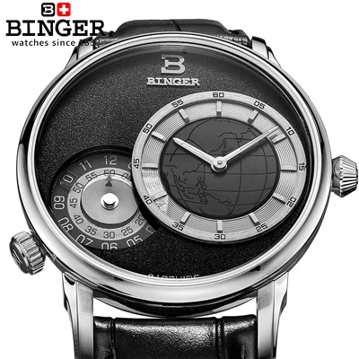 Item 4 Швейцарские мужские часы, люксовый бренд, наручные часы, BINGER, 18K золото, кварцевые часы с кожаным ремешком, водонепроницаемые часы, BG-0389-6 - Цвет: Item 4