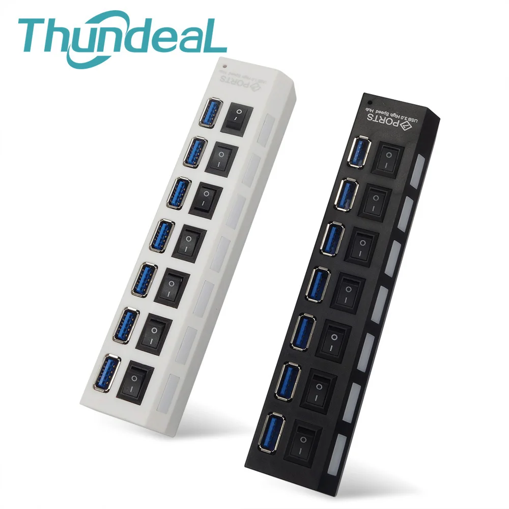 ThundeaL Мульти 7 портов USB 3 0 концентратор Высокоскоростной 5 Гбит/с сплиттер с