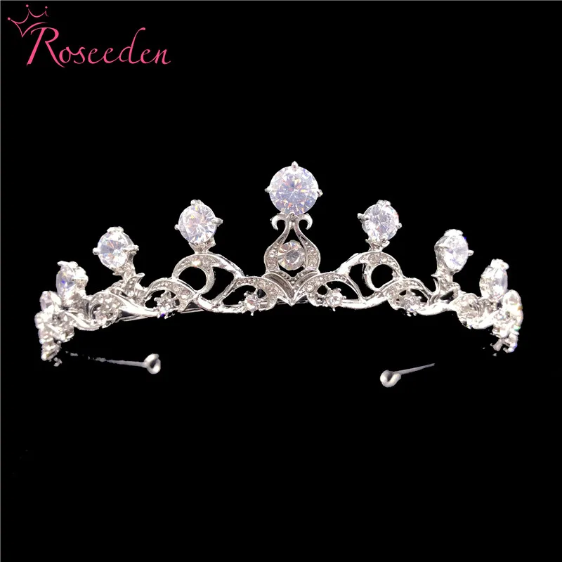 

Обручальная кубическая циркониевая Корона Pave CZ Корона невесты свадебные украшения для волос диадема Корона со стразами RE3478
