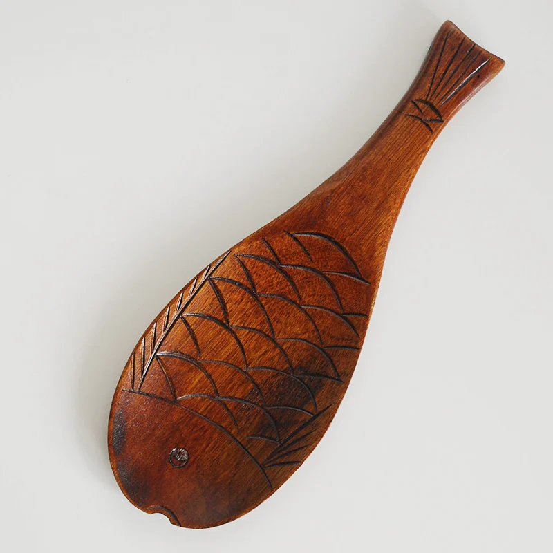 1Pcs Wood Rice Paddle Scoop Ladle Cute Fish Shape Spoon Non Stick Kitchen Tools 21*7cm | Дом и сад