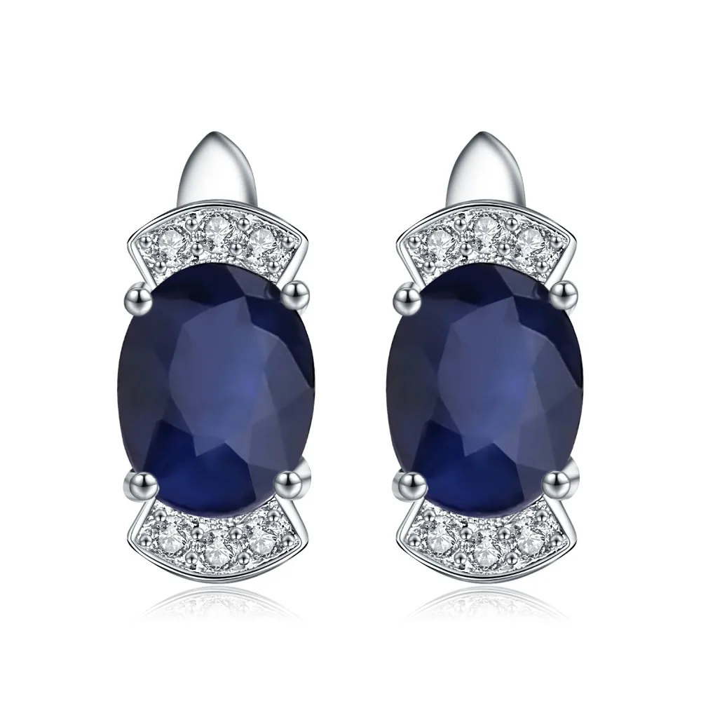 GEM'S BALLET, новинка, 2.02Ct, Овальный натуральный синий сапфир, классические серьги, 925 пробы, серебряные серьги-гвоздики для женщин, свадебные ювелирные изделия