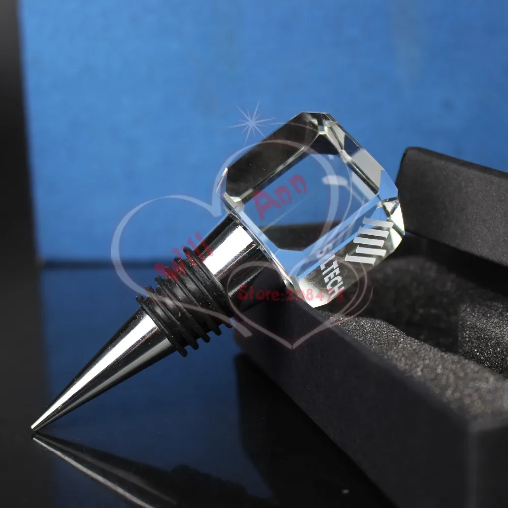 

Crystal Wedding Favors Crystal Engraved Wine Bottle Stopper Personalized Engraved FREE Monogram Initial