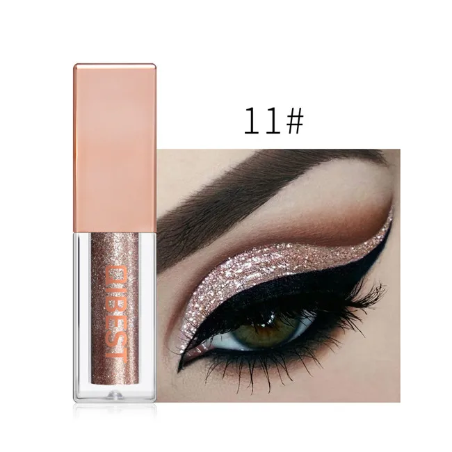 Брендовые водонепроницаемые Жидкие блестящие тени для век, матовые тени для век, ручка для макияжа глаз, алмазные долговечные металлические тени для век, косметика - Цвет: 11