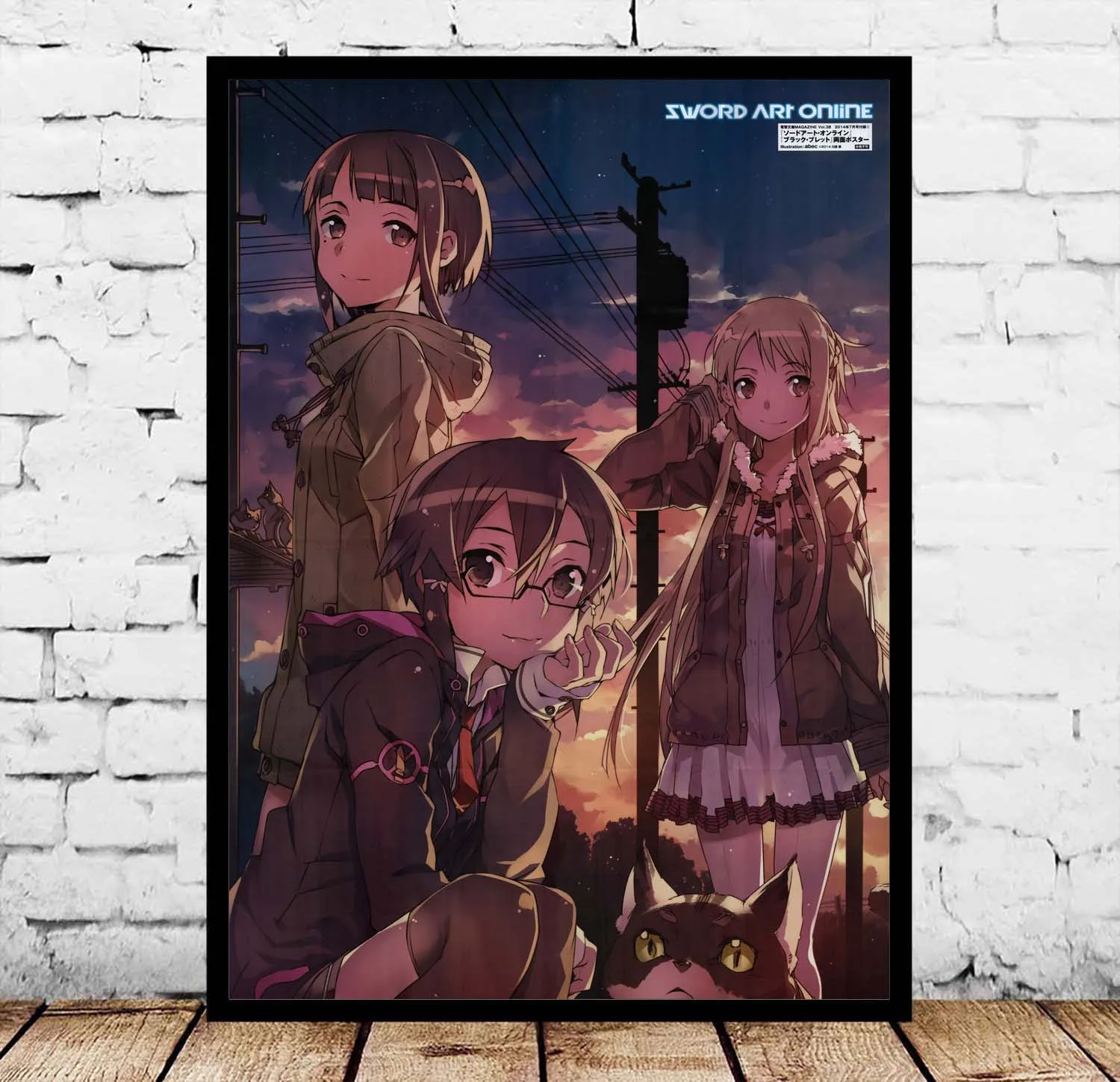 Sword Art Online японские аниме плакаты шелковая Живопись Wall без рамки|Рисование и