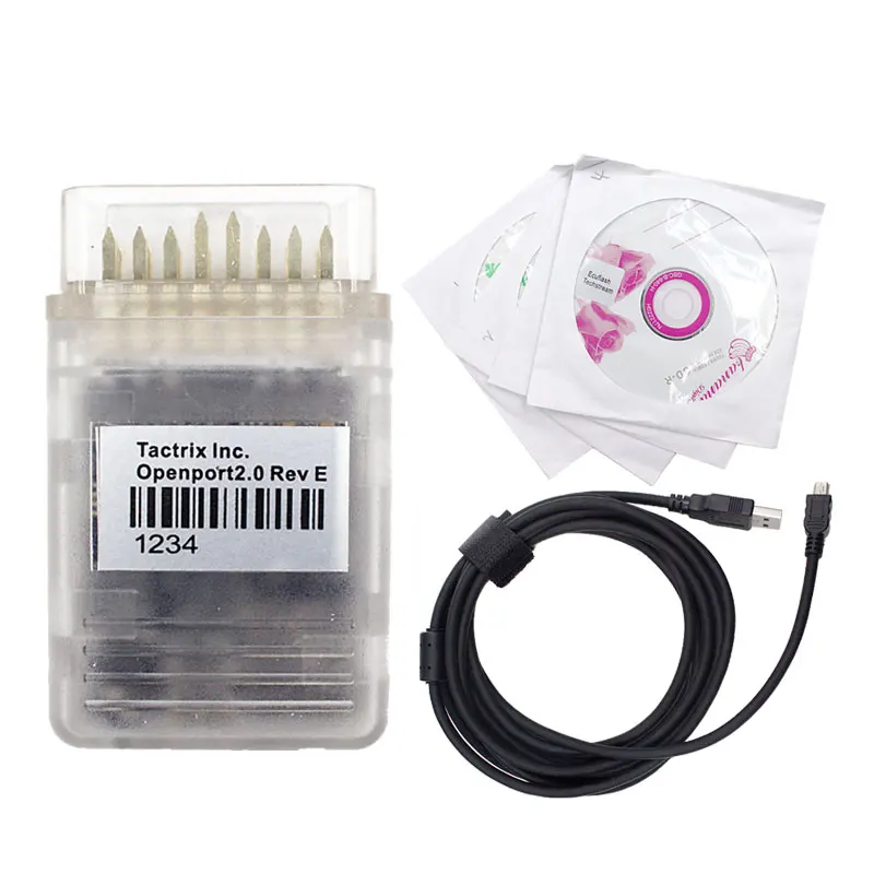 Лучшее качество Tactrix Openport кабель Ecuflash 2,0 полное Программное обеспечение Obd2 диагностический сканер для Tis для Jlr золотой контактный Черный Pcb