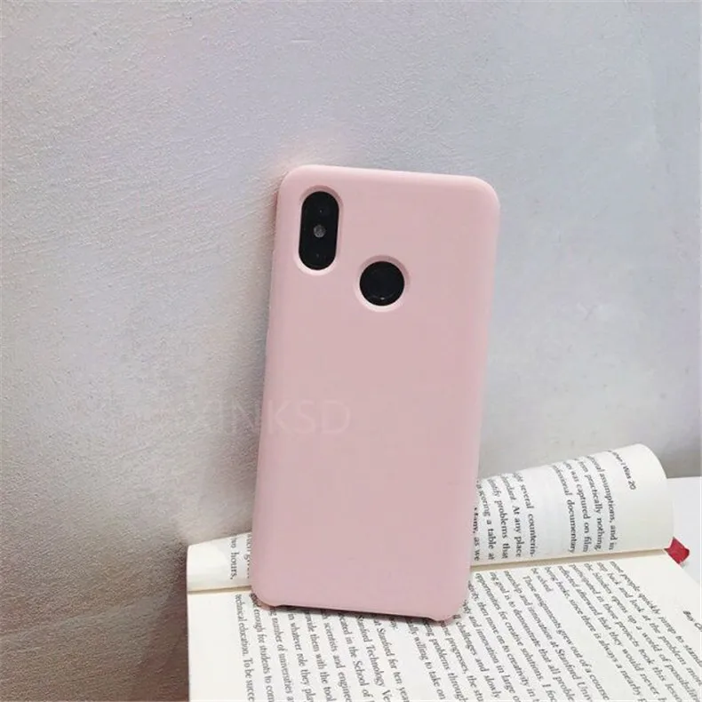 Жидкий силиконовый чехол для Xiao mi Red mi Note 6 5 Pro 7 5 Plus 6A mi A2 8 lite 9 6 6X MAX 3 Pro mi X 3 2 2S чехол для телефона - Цвет: Розовый