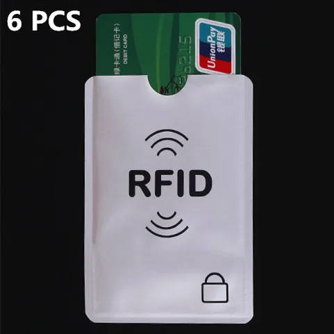 6 шт. Анти Rfid блокирующий считыватель замок банк держатель карты ID Чехол для банковских карт Rfid защита металлический держатель кредитной карты алюминий