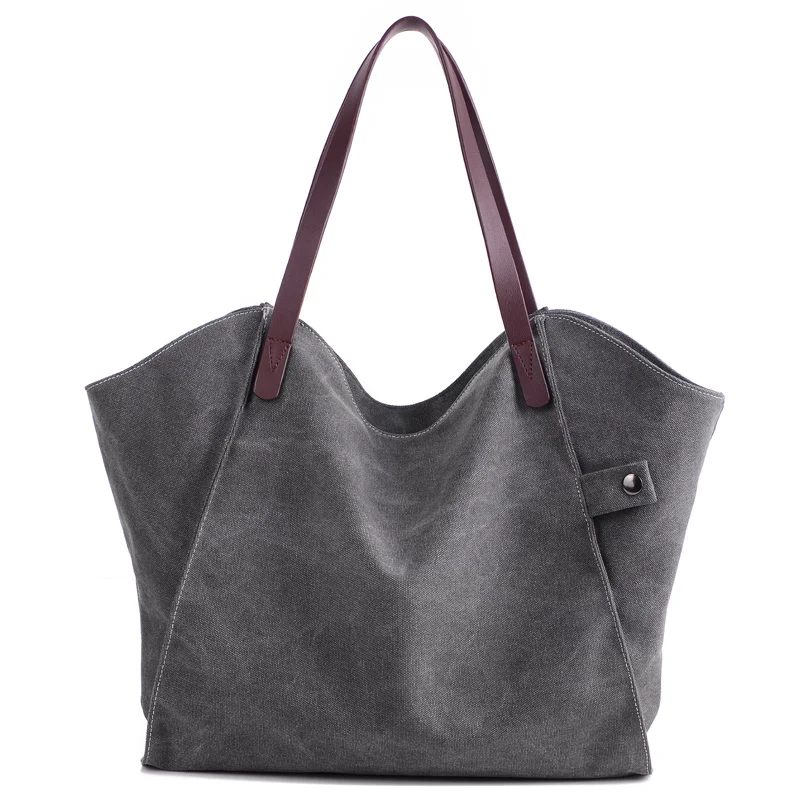 

New simple big capacity design canvas women handbag fashion girls shoulder bag daily shopping bag