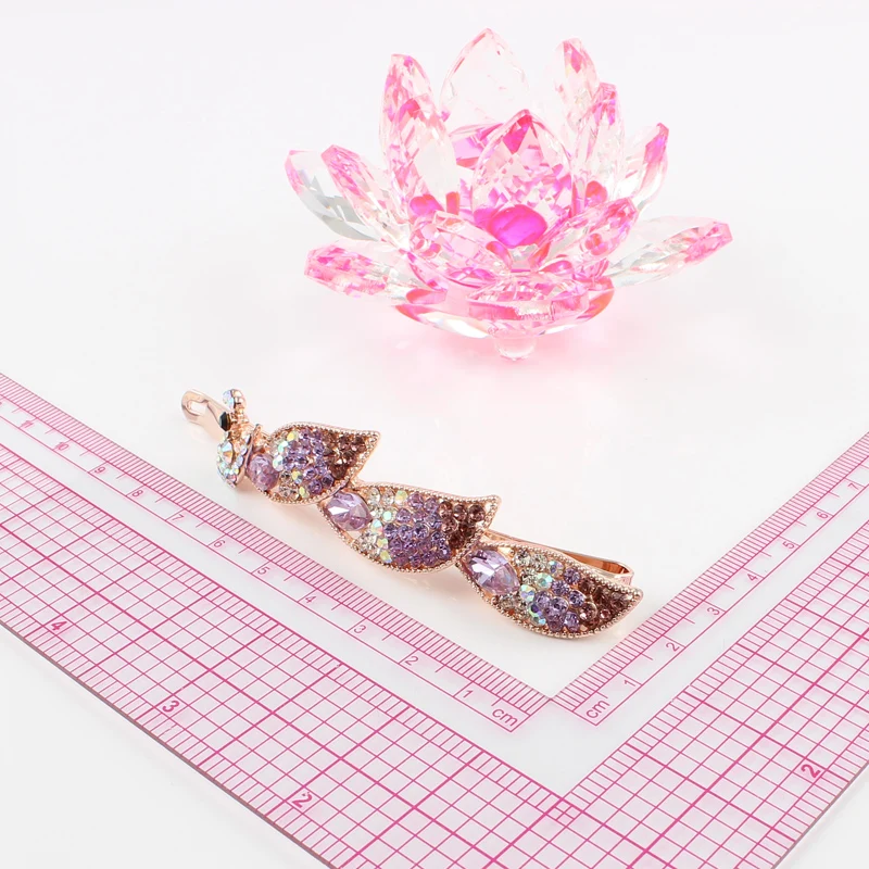 Заколка для волос женская бижутерия павлин птица брендовые аксессуары Стразы