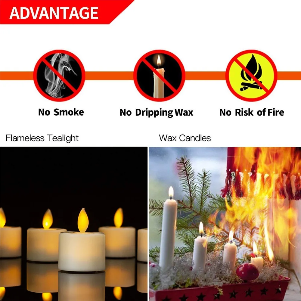 В упаковке 2 штуки движущийся светодиодный Чай светильник свечи Батарея работает