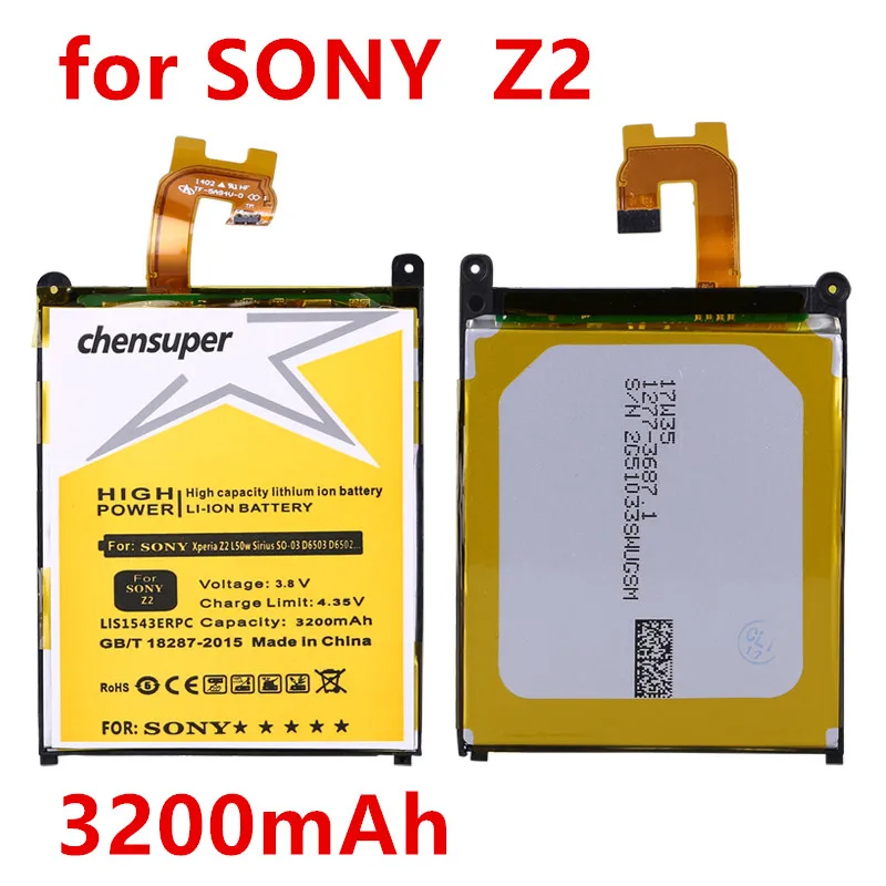 Chensuper аккумулятор для мобильного телефона LIS1543ERPC 3200 мАч Sony Xperia Z2 L50 L50w Sirius SO 03 D6503