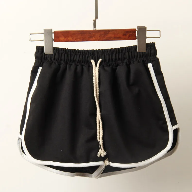 Black Shorts Женские шорты, летние, спортивные, лоскутные, эластичные, обтягивающие, мягкие, женские шорты для девушек, студентов, девушек, повседневные, обтягивающие, шорты для бега - Цвет: Black Shorts