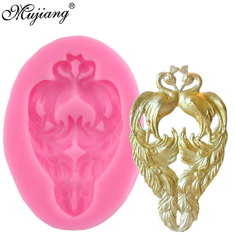 DIY Sugarcraft Peacock Lace Silicone Mold Cake Fondant Mould Wedding Cake Decorating Tools Candy Clay Chocolate Gumpaste Molds