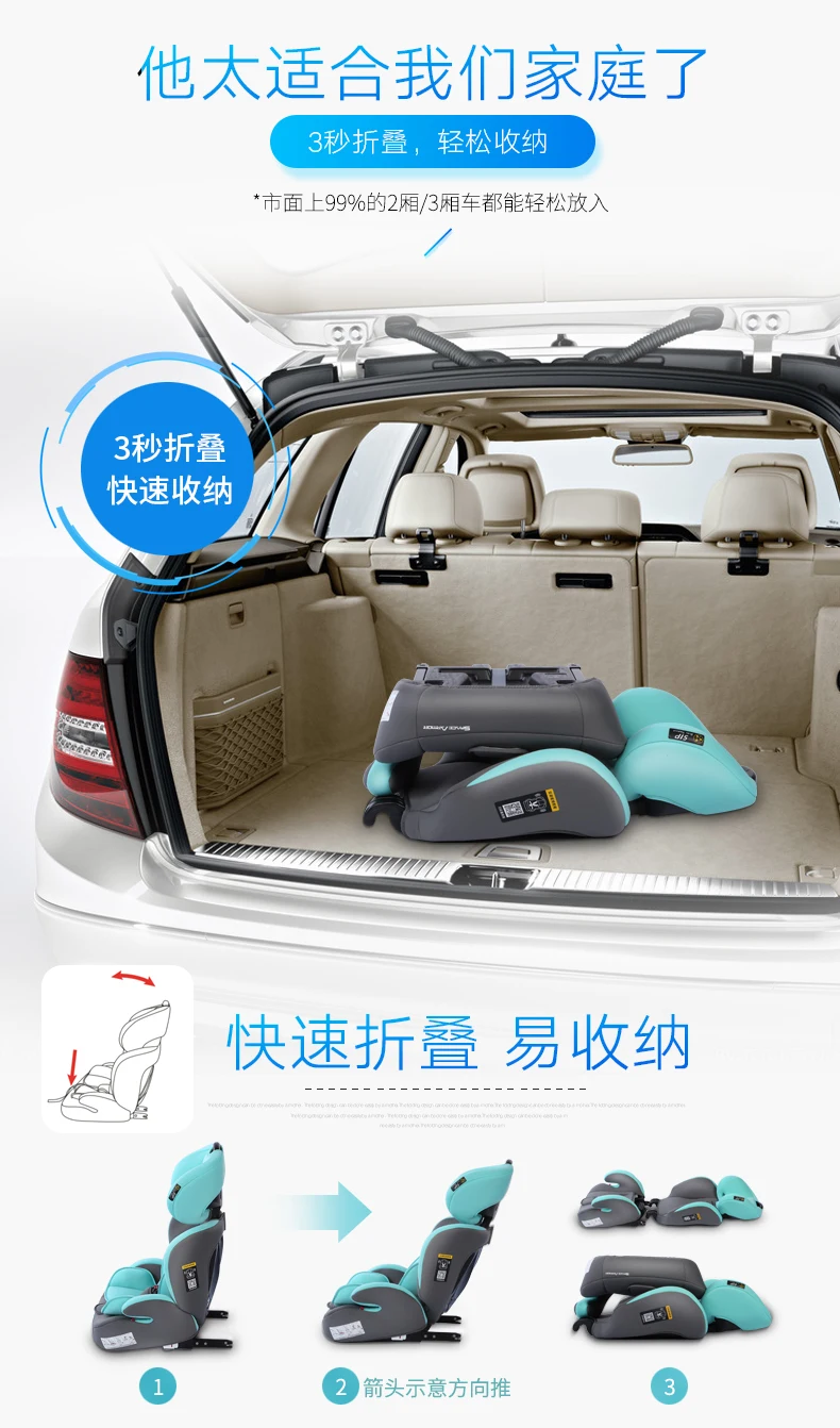 Детское автомобильное сиденье Isofix с двойным интерфейсом детское безопасное От 0