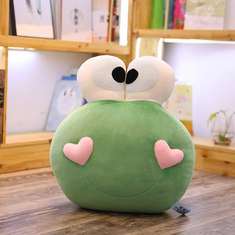 Candice guo plush toy stuffed doll cartoon animal smile frog heart big eye rest pillow office nap cushion baby birthday gift 1pc | Игрушки и