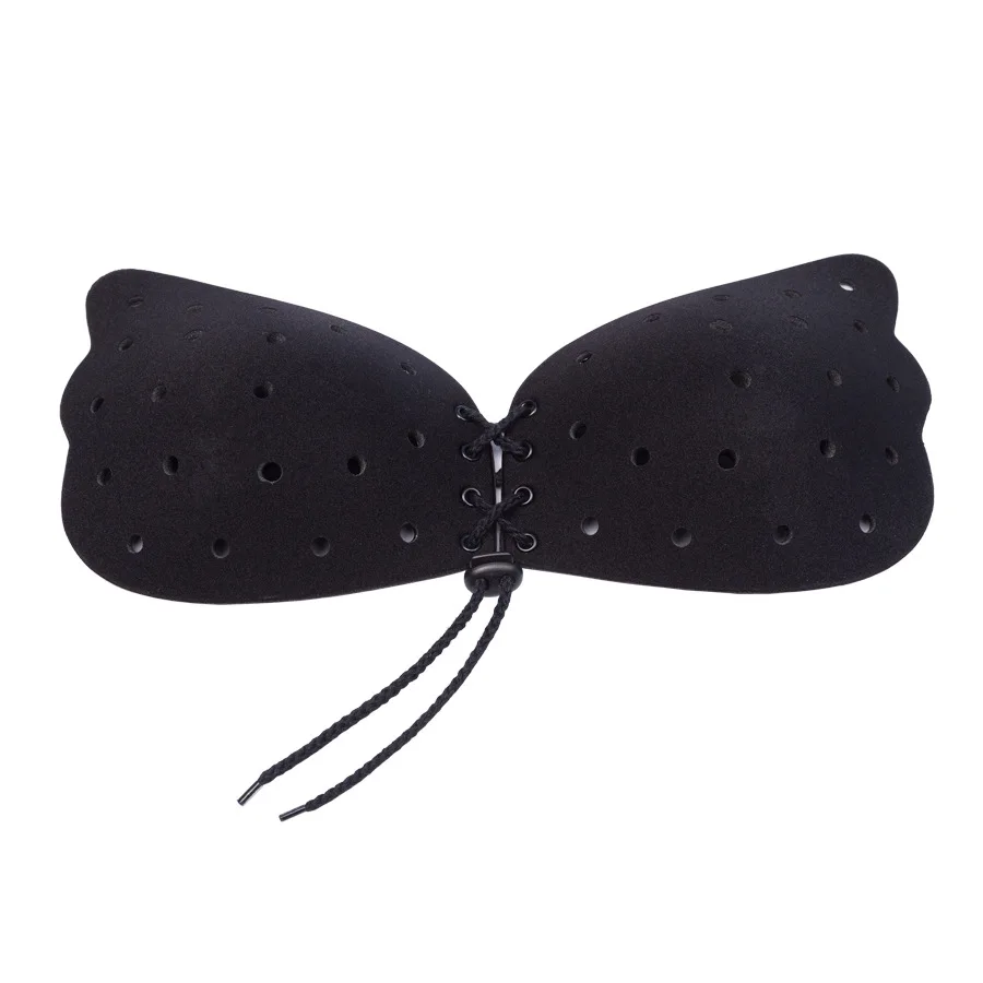 Women Self Adhesive Strapless Bandage Blackless Solid Bra Stick Gel Silicone Push Up women's underwear Breathable Invisible Bra