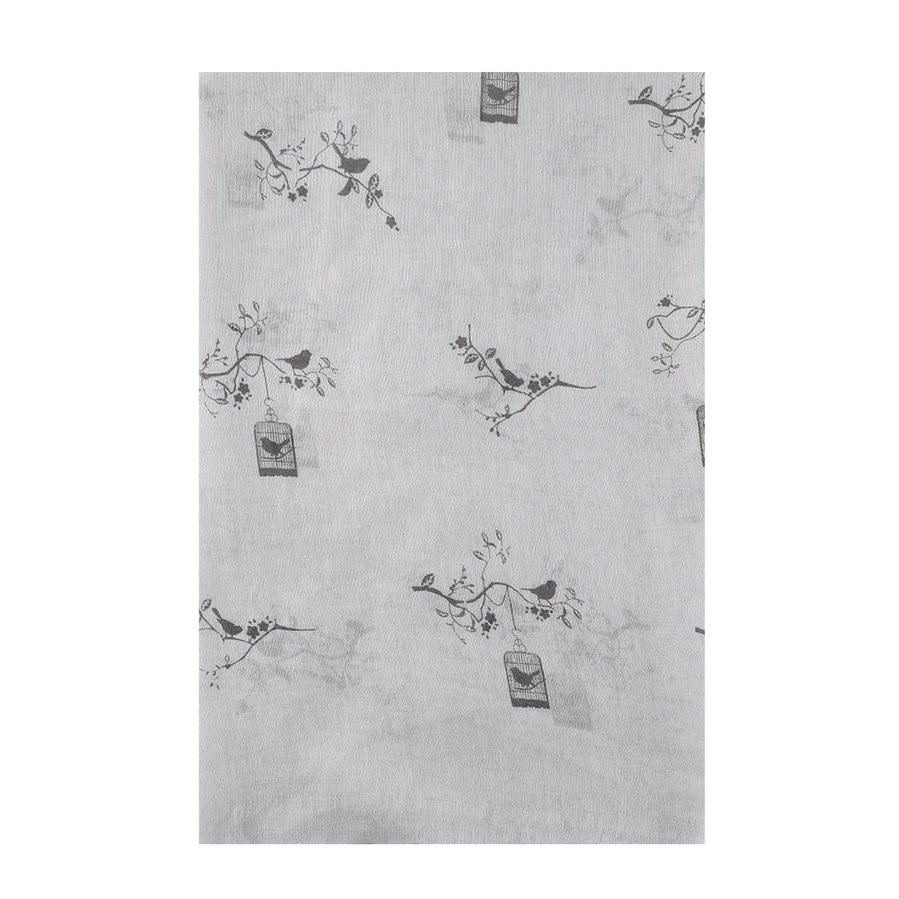 

FOXMOTHER New Fashion White Pink Color Bird on Branch Birdcage Foulard Femme Scarves Birds Moda Mujer 2019