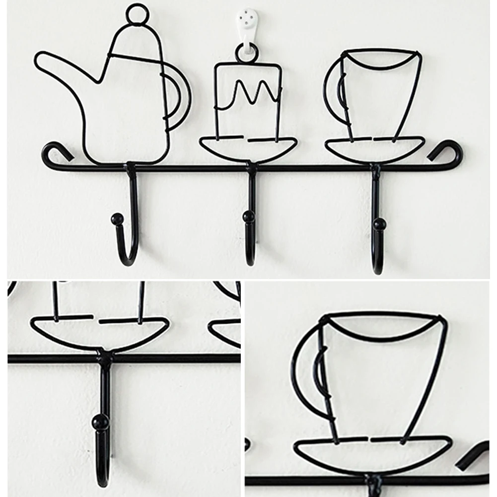 Key Hanger Pastoral Style Hook Multifunctional Coat Durable Teapot Shaped Iron Home Supplies Decoration | Дом и сад