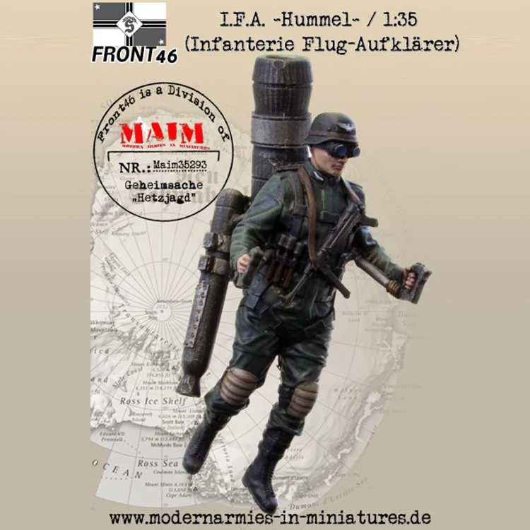 1/35 i.f. A. Hummel (Infanterie Flug Aufklarer) Schwabenland Army полимерная модель солдата GK разобранный и