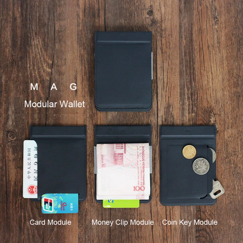 

MAG Modular Wallet Magnetic User-Defined Card Wallet Card Holder Purse Men Travel Wallets