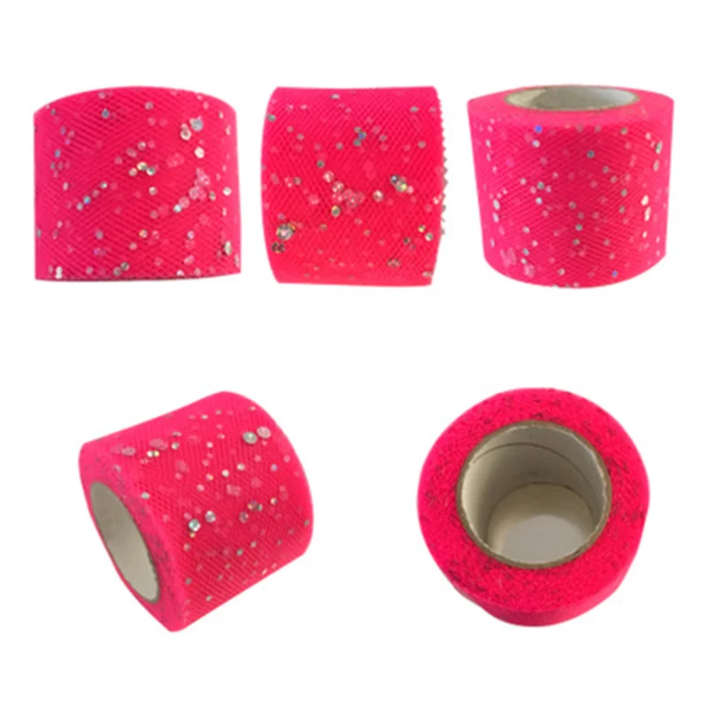 Тюлевая юбка пачка с блестками 25 ярдов 5 см в рулоне свадебное украшение из ткани