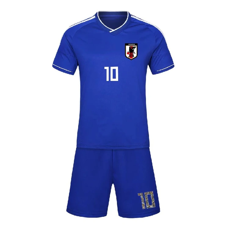 Комплекты одежды для футбола Captain Tsubasa JFA 2018 Ozora голубая футболка с мультяшным
