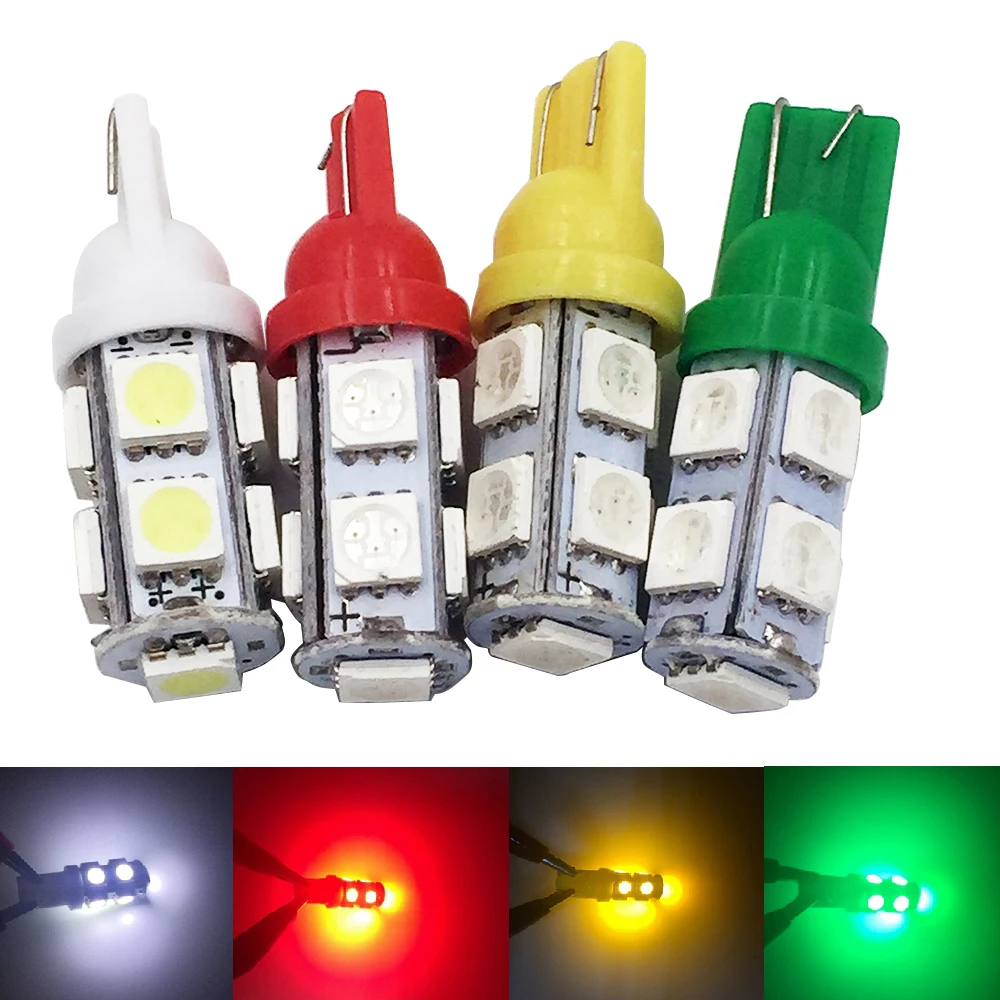 YSY 300X Автомобильные светодиодные лампы T10 194 W5W 9 LED smd 5050 клиновидные 9SMD