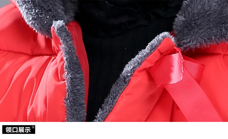 2017 Зима Новорожденных Девочек Хлопок Вниз Твердые Лук С Капюшоном Дети