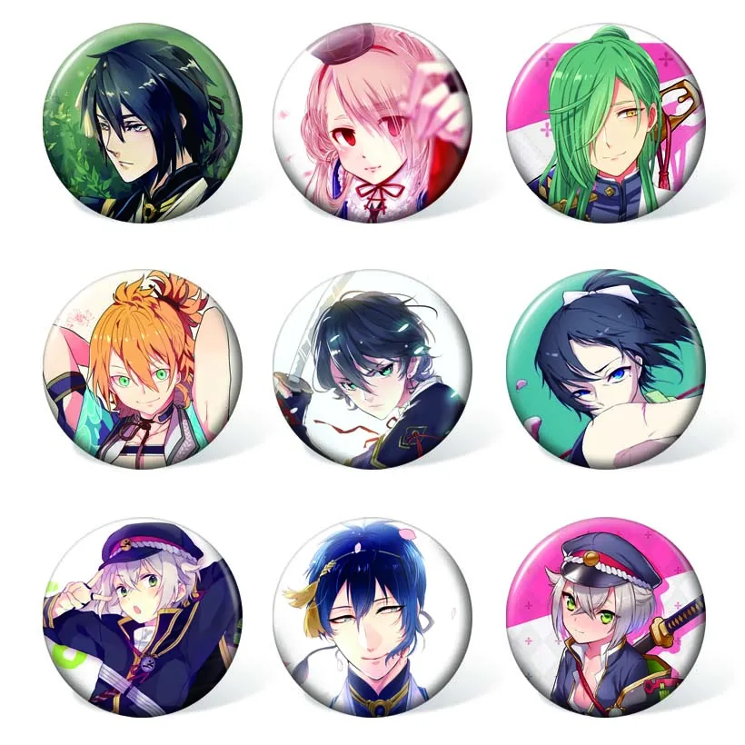 (9 шт./компл.) 58 мм Аниме игра Touken Ranbu онлайн красочный значок модный костюм брошь