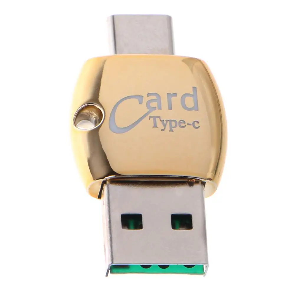 Золотой Аксессуары для настольных ПК кардридер OTG type C к USB 3,1 Micro SD TF кардридер адаптер для телефона Android - Цвет: Золотой