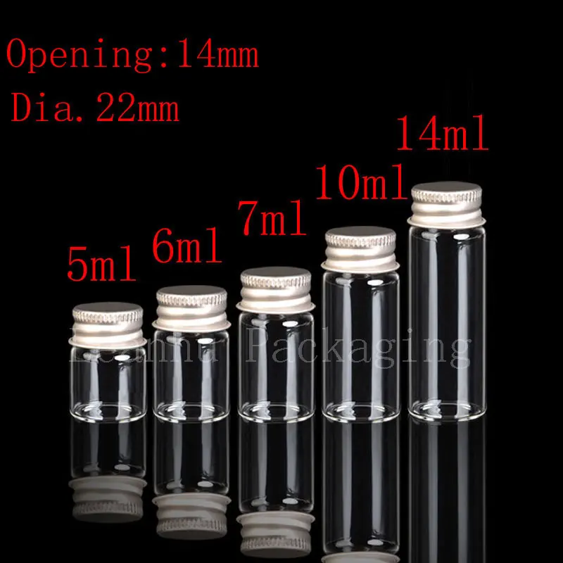 

clear glass container with aluminum cap , small glass bottle with screw lids for essential oil ,powder, sample glass bottle vial