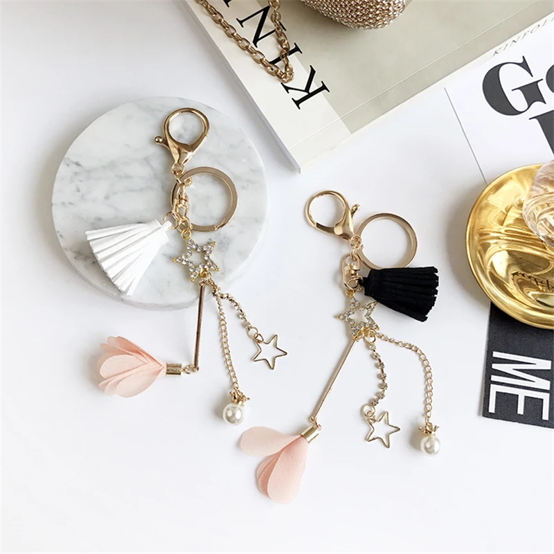 Doreen Box Star Charms брелок золотого цвета с искусственным жемчугом и цветами подвеской