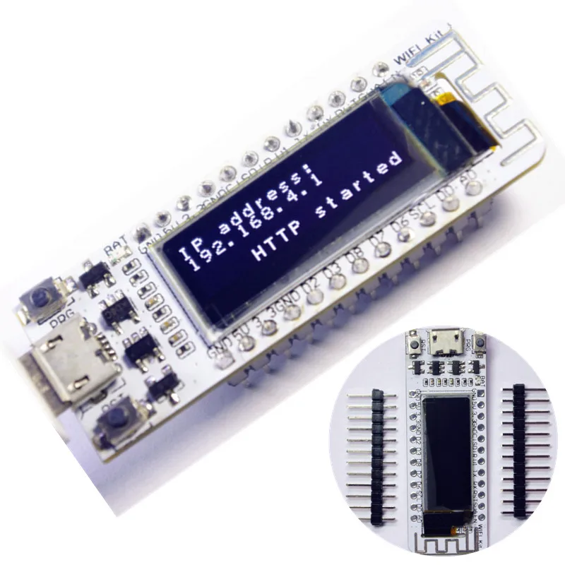 Плата для разработки Интернета ESP32 + ESP8266 Bluetooth Wi Fi OLED 0 96 дюйма модуль дисплея 32 м