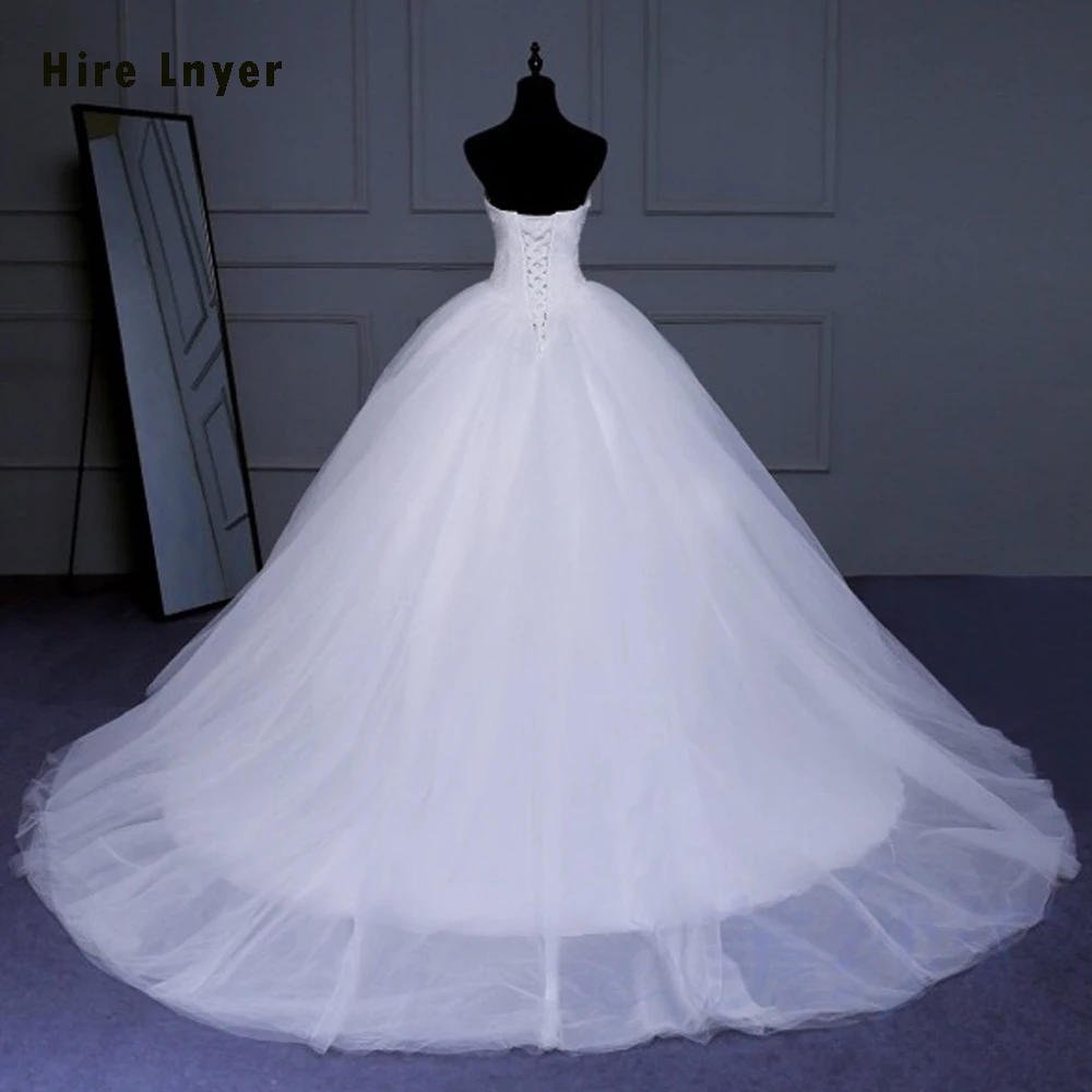 Hire Lnyer новые специальные милые шеи Кружева великолепные свадебные платья мода Abiti
