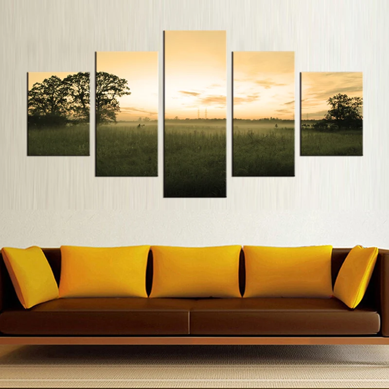 5 шт./компл. современная картина неба в блестящем закате напечатанная на холсте с
