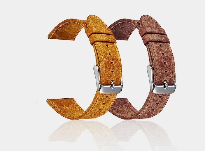 23mm Retro Brown Real Genuine Leather Strap for Fitbit Blaze Fitness Smart Watch Band Metal Buckle Bracelet with Pins | Наручные часы