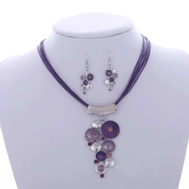 Комплект из колье и серёг с искусственным камнем|jewelry sets for women|fashion jewelry setjewelry |