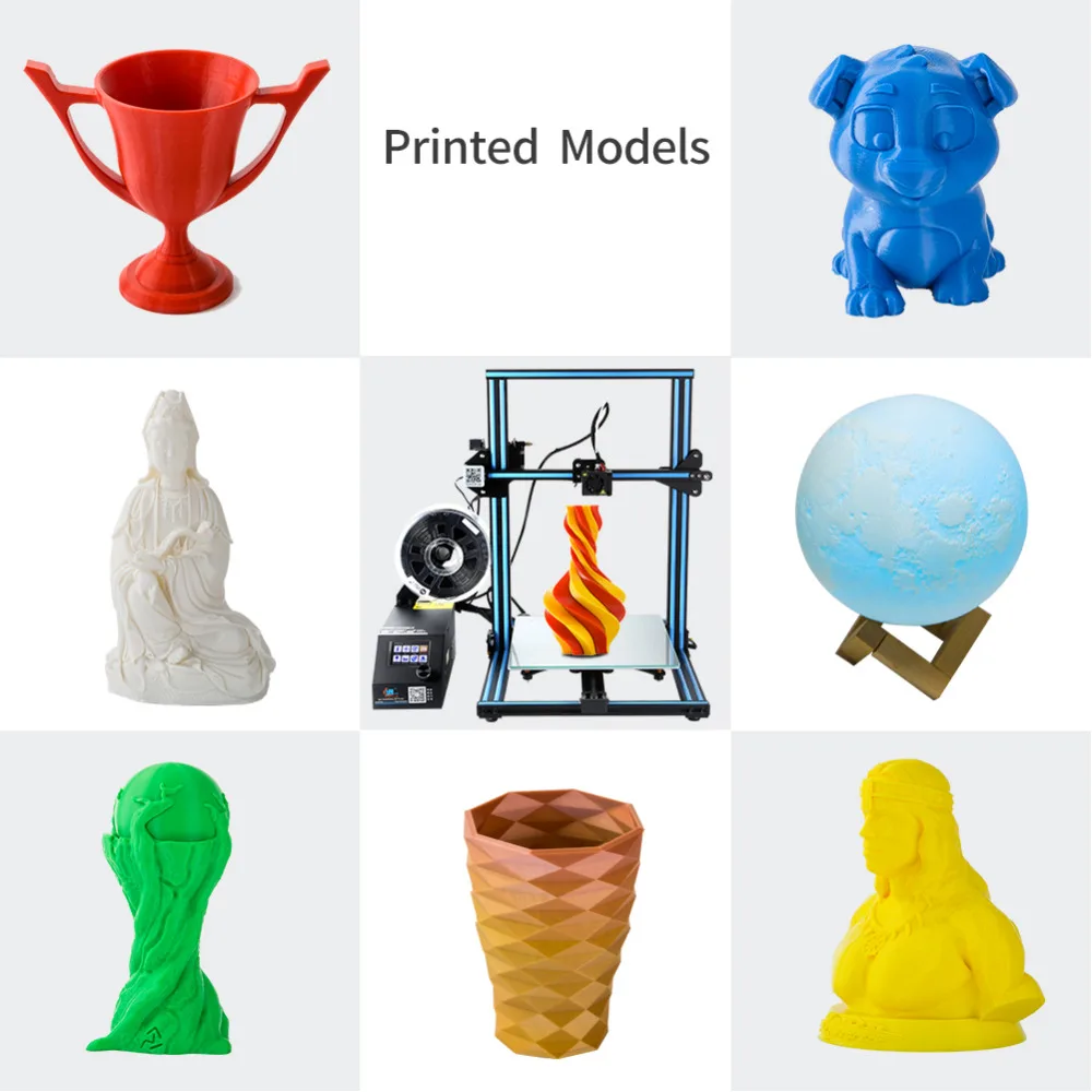 CR-10 3d принтер, набор, большой размер принтера 300*300*400 мм, дешевый 3D принтер с 200 г нитью+ горячая кровать+ 8 г sd-карта в подарок Creality 3D