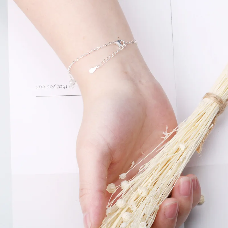 

FENGLI Boho Ginkgo Leaves Pearl Bracelet Silver Color Femme Accessories Bracelets&Chain Bangles Jewelry Gift ranneketta