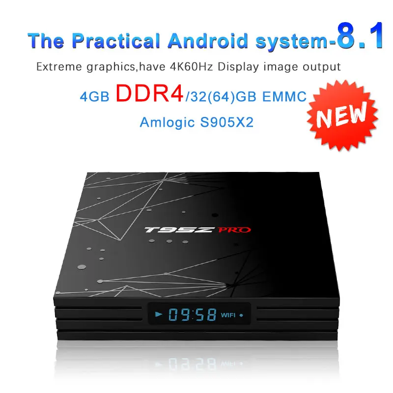 Новейший Android 8 1 Smart TV BOX T95Z Pro Amlogic S905X2 4 ГБ USB3.0 H.265 4K Гб 64 опционально 2 4G WIFI