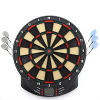 15 inch electronic darts board set lcd display automatic score dart plate scoring board with voice 27 games with 6pc soft darts