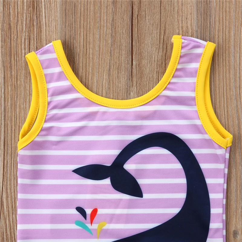 2018 слитный купальник для девочек с изображением Кита летний детский цельный