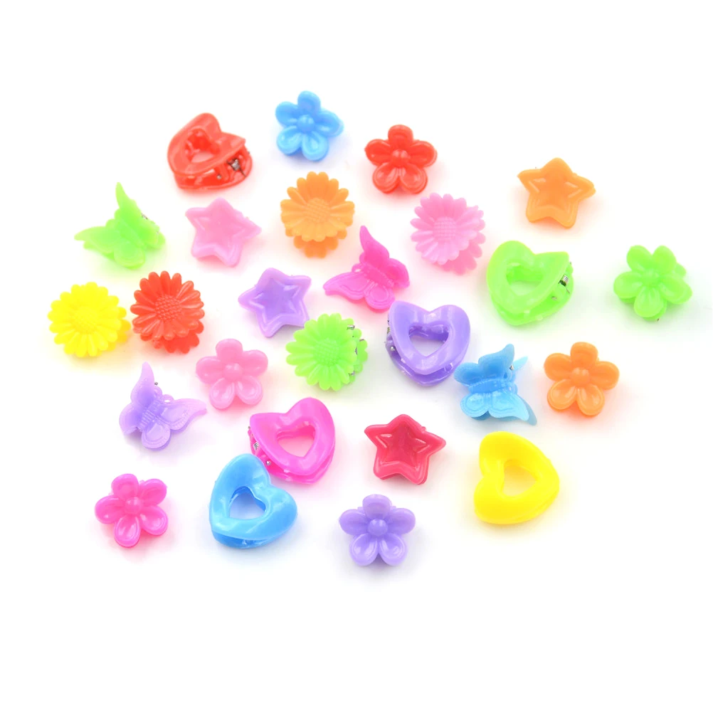 20 Pcs/Lot Girls' Hair Claw Jaw Toddlers' Side Hairpin Solid Color Cartoon Shape Mini Small Clips | Детская одежда и обувь