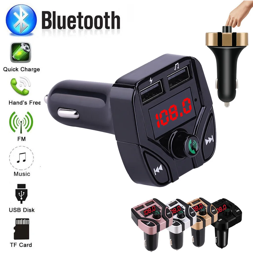 Франшиза автомобильный комплект двойной USB Bluetooth автомобильные комплекты громкой связи зарядное устройство fm-передатчик MP3-плеер передатчик адаптер TF USB музыка#0614