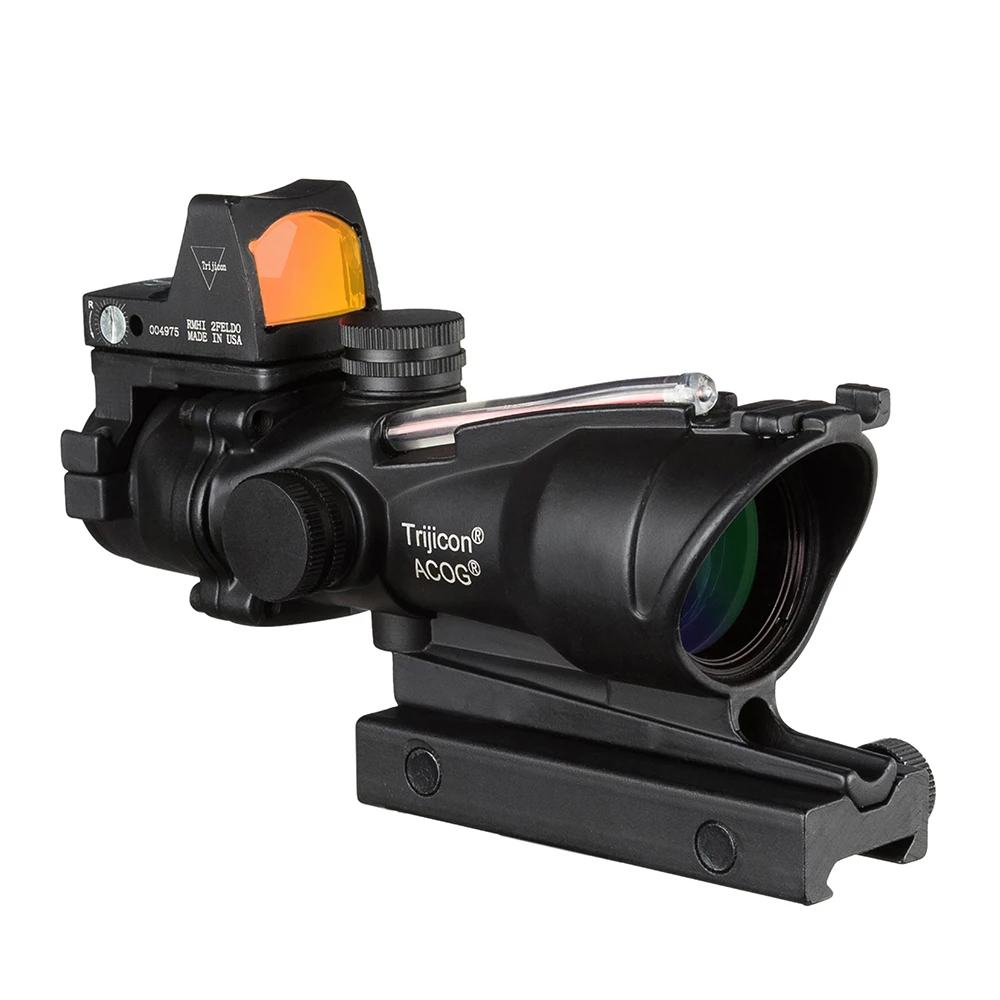 Trijicon Acog 4x32 оптический прицел красный Cahevron сетка волокно зеленый свет оптический прицел с Rmr мини Красный точка зрения