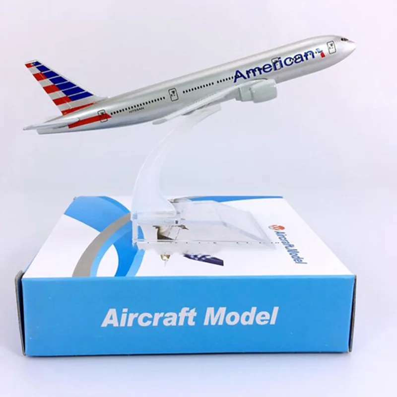 16 см 1: 400 Boeing B777-200 модель американских самолетов с базовым сплавом самолет