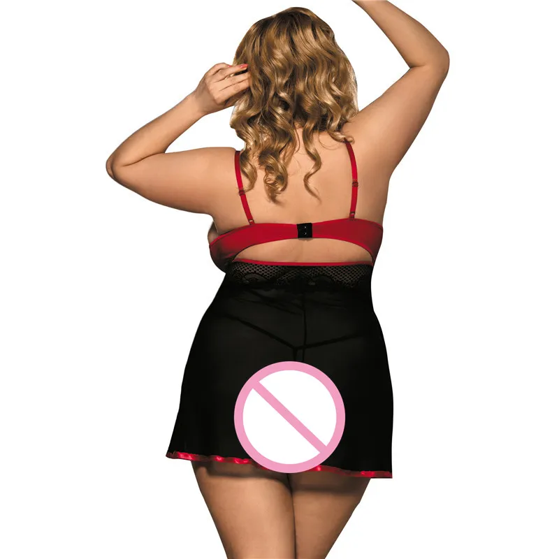 Новинка, хит, M-7XL, плюс, большой размер, женское сексуальное белье, ночная рубашка, толстая мм перспектива, прозрачная Пижама+ стринги, 37R80261