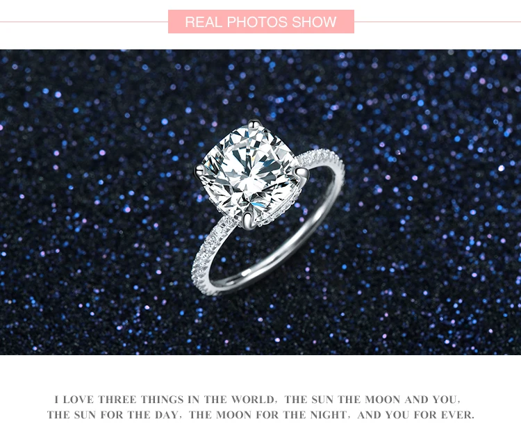 Modian, роскошное, подлинное, 925 пробы, серебряное кольцо, классическое, 4CT, 10 сердца, стрелы, циркония, ювелирное изделие для женщин, обручальное кольцо