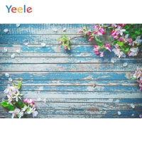 yeele blue wooden board plank grunge flowers portrait photography backgrounds customized photographic backdrops for photo studio