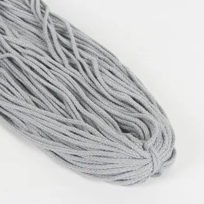 gray 5 мм шнур DIY аксессуары витой круглый хлопок шнур декоративная Веревка бежевый хлопок ropord швейная ручная работа - Цвет: gray
